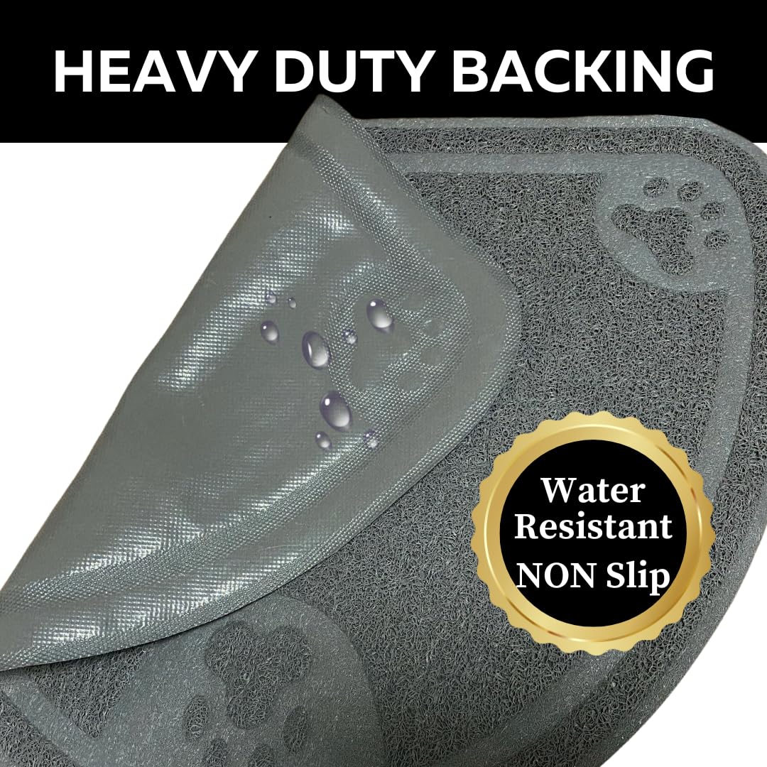 Evelots Cat Litter Trap/Feeding Mat-Catch Litter/Food-NO Mess-Non Skid-Spongy