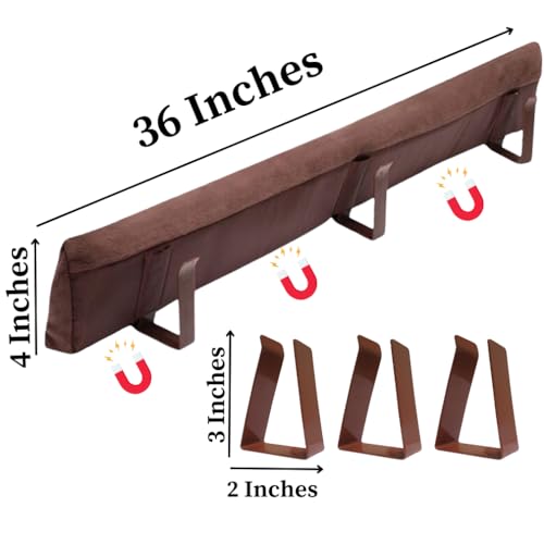 Evelots 2 in 1 Door Draft Stopper, Magnets for Steel Door-Clips for Regular Door