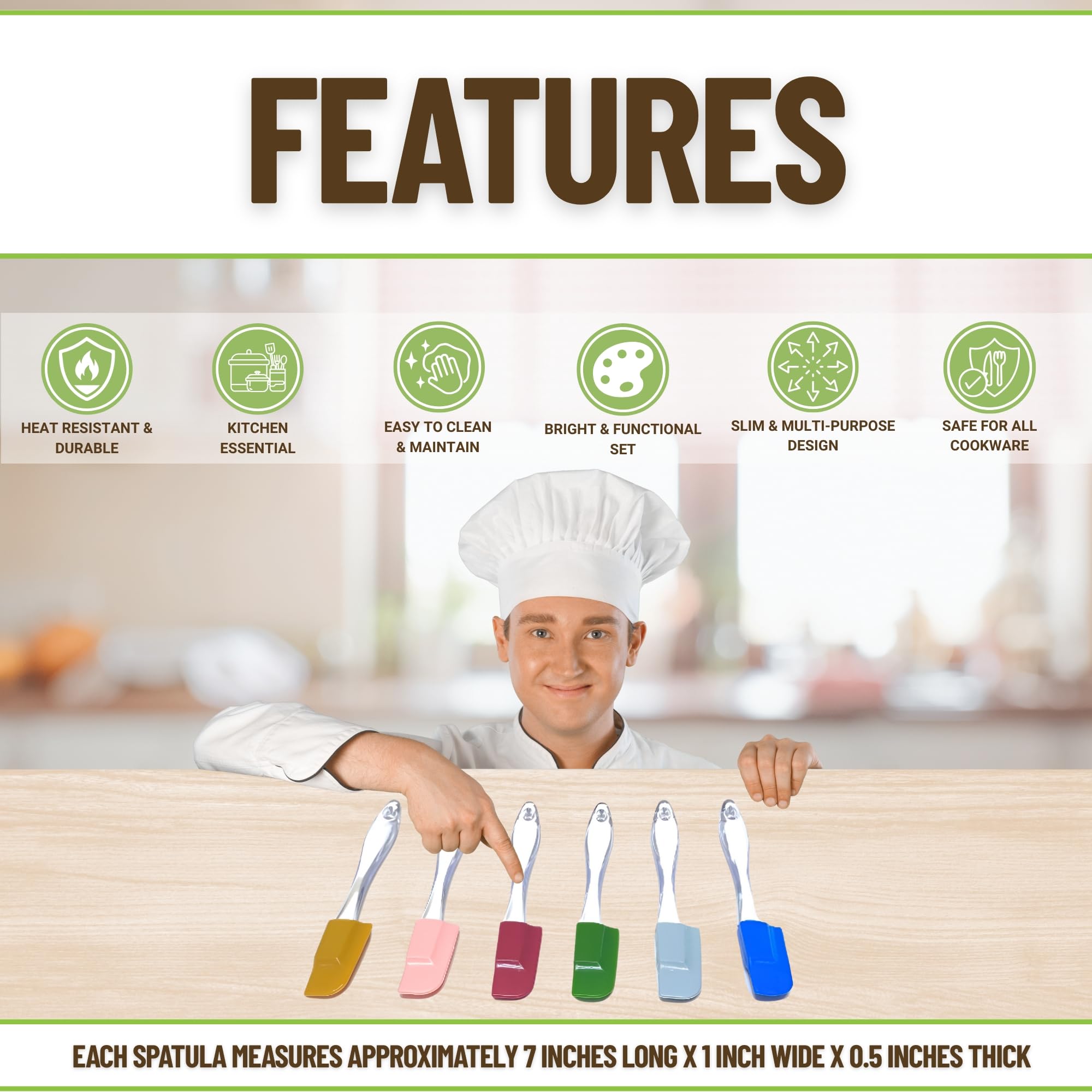 Evelots Mini Spatulas-Silicone-BPA Free-Cooking/Baking-Up to 446 Degrees