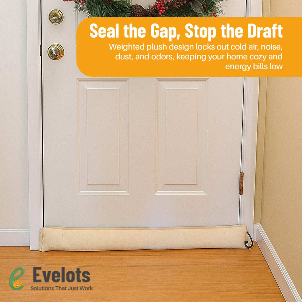 Evelots Door/Window Draft Stopper-Hanging Cord-36 Inch-Block Cold Air/Noise