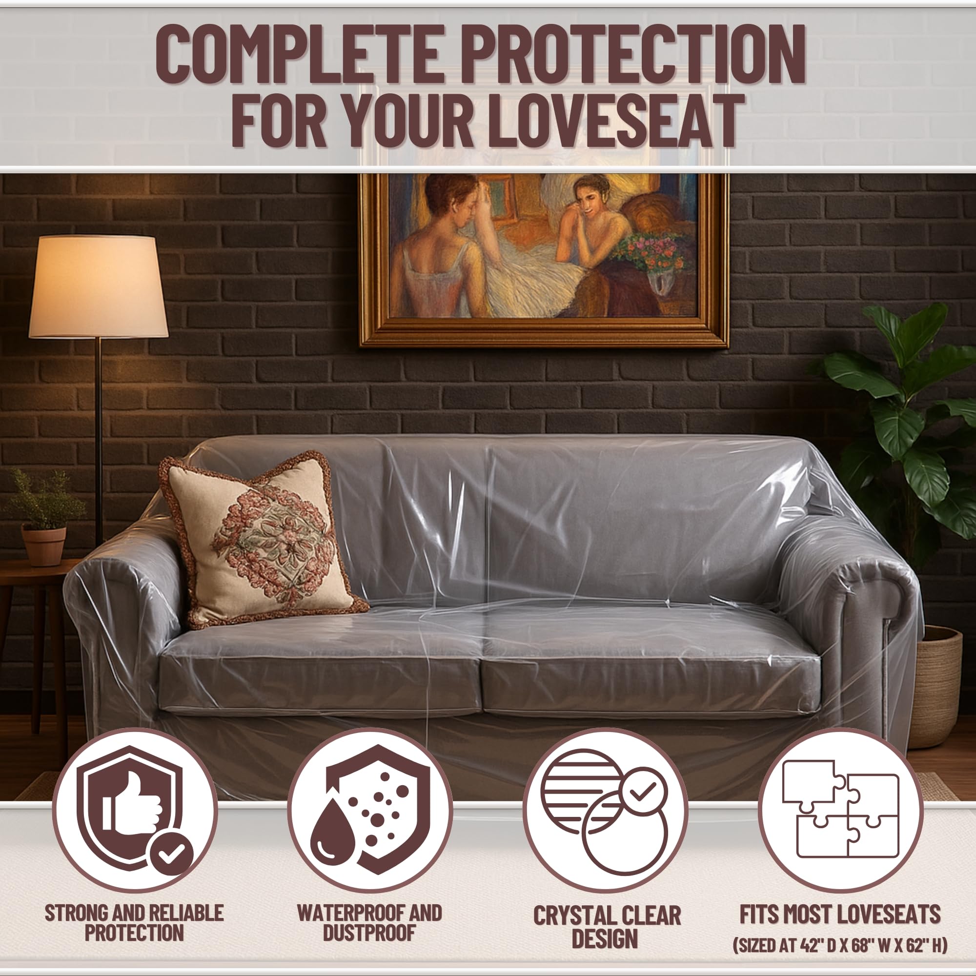 Evelots Dining Room Chair Protector-Clear-No Dust/Spill/Pet Hair/Pet Claws