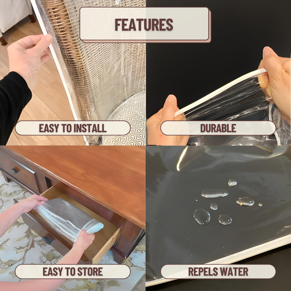 Evelots Dining Room Chair Protector-Clear-No Dust/Spill/Pet Hair/Pet Claws