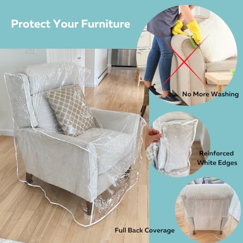 Evelots Dining Room Chair Protector-Clear-No Dust/Spill/Pet Hair/Pet Claws