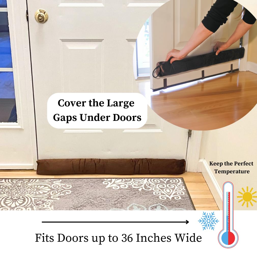 Evelots 2 in 1 Door Draft Stopper, Magnets for Steel Door-Clips for Regular Door