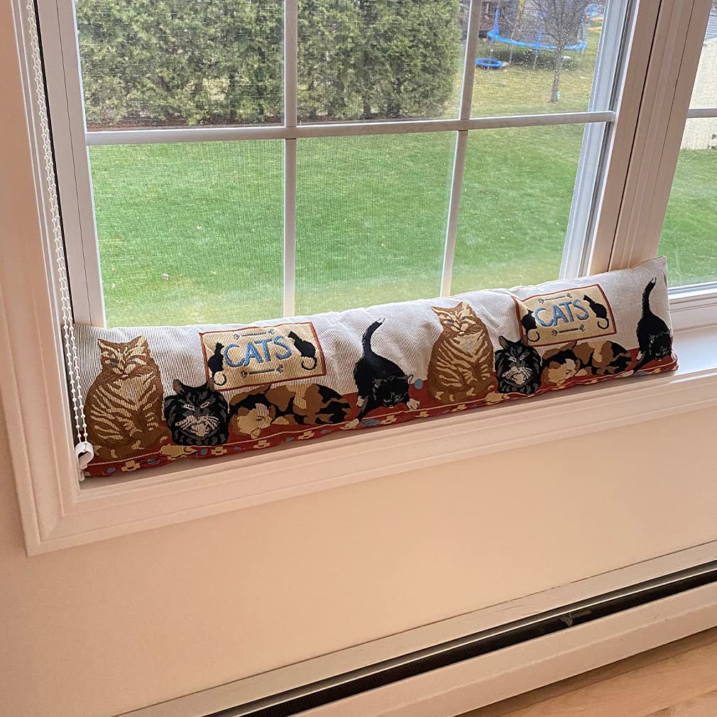 Evelots Cat Door Window Draft Stopper-Stop Cold Air,Dust,Noise-38 inches