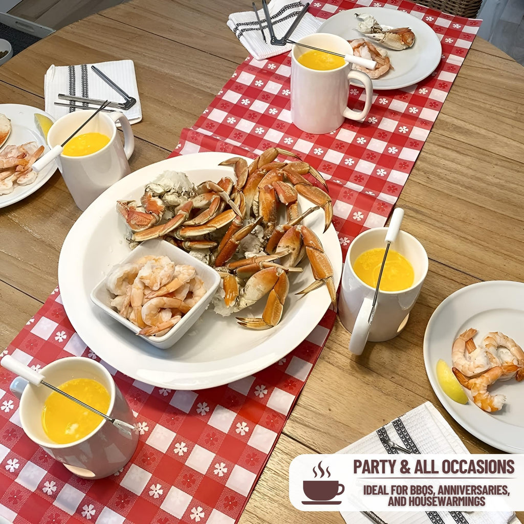 Evelots Mini Fondue Pot Set/Personal Fondue Mugs-Chocolate/Cheese/14-Piece Fondue Maker Gift Set/2 Ceramic Mugs/Forks/Candles