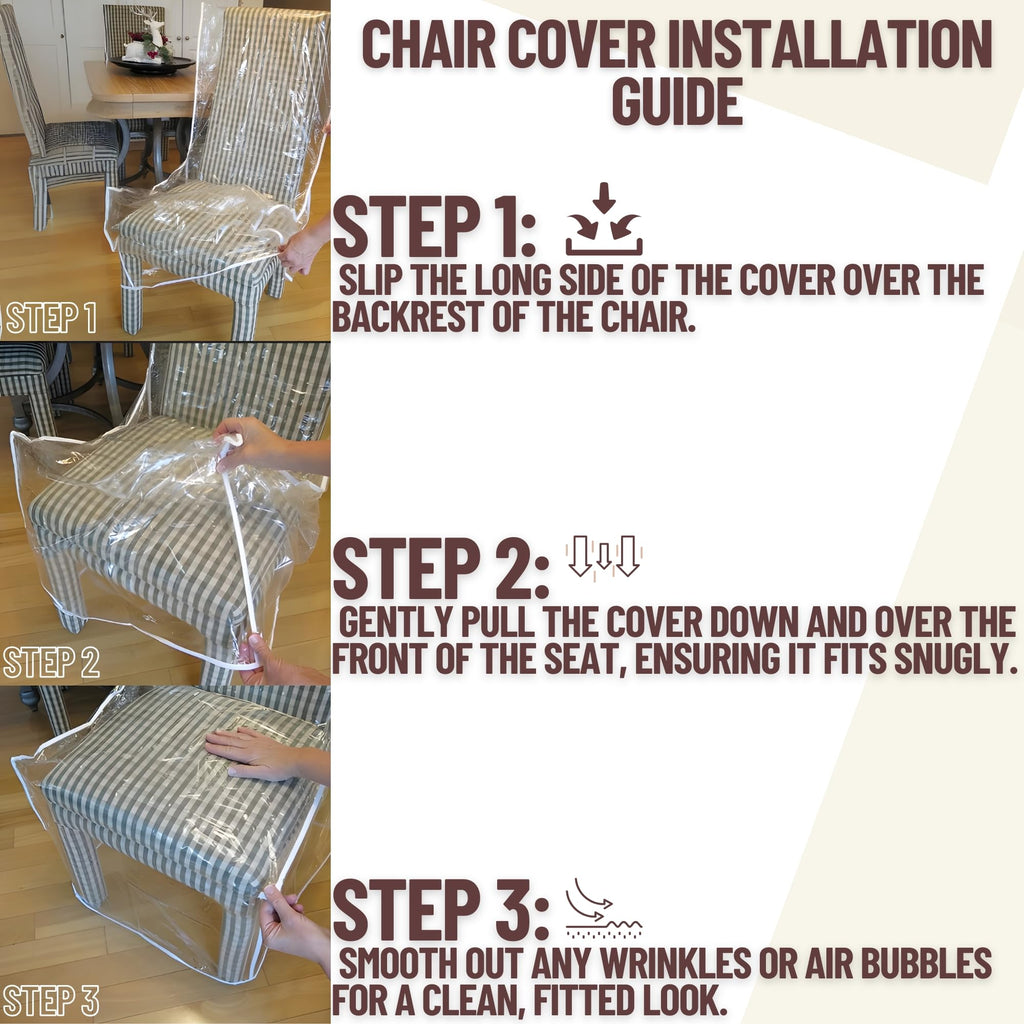 Evelots Dining Room Chair Protector-Clear-No Dust/Spill/Pet Hair/Pet Claws