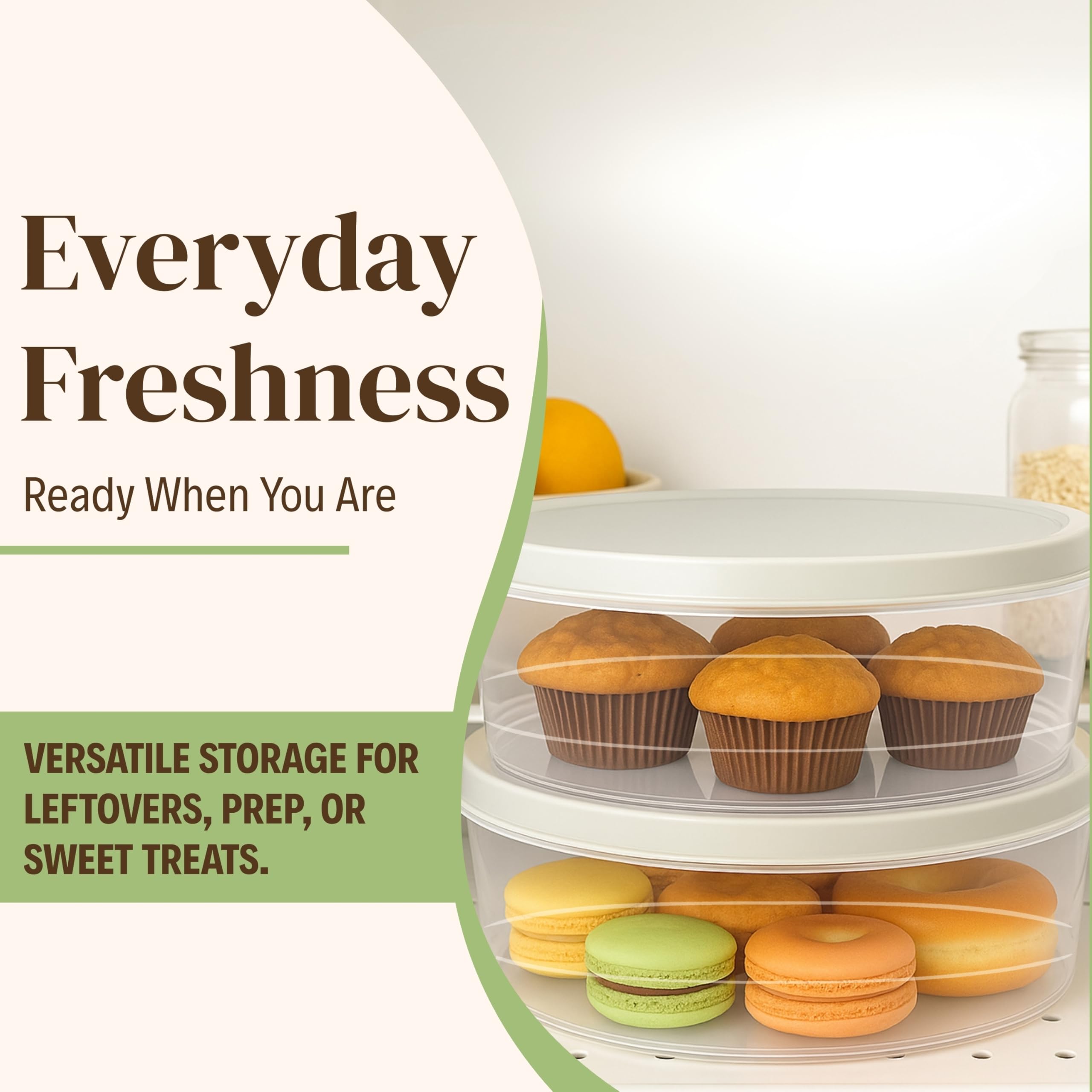 Evelots Pie Container, Keeper - 2 Pack or 4 Pack- Cake, Muffin, Cupcake, Tortilla, Pizza Storage Carrier - 10 Inch Airtight with Lid - Clear Plastic Food Storage - BPA Free Plastic - Easy Transport