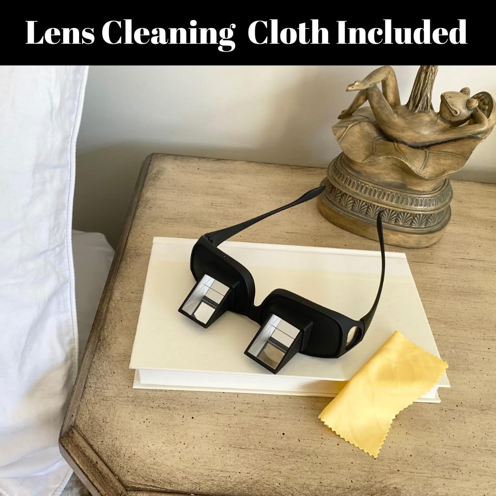 Evelots Bed Prism Spectacles Horizontal Mirror Lazy Readers 90 Degree Prism Glasses for Laying Down Reading and Watching TV