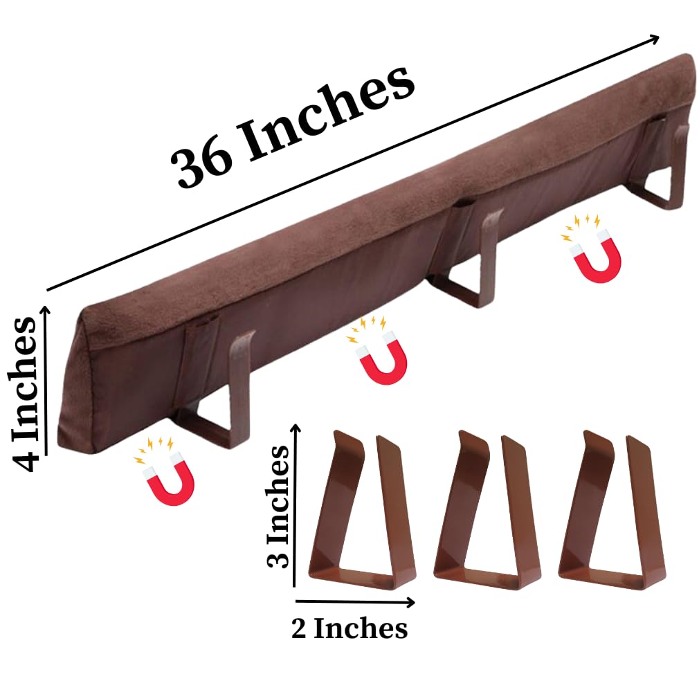 Evelots 2 in 1 Door Draft Stopper, Magnets for Steel Door-Clips for Regular Door