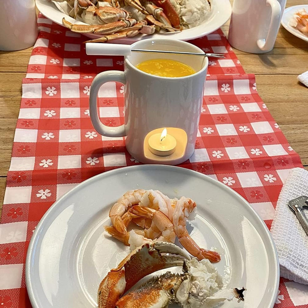 Evelots Mini Fondue Pot Set/Personal Fondue Mugs-Chocolate/Cheese/14-Piece Fondue Maker Gift Set/2 Ceramic Mugs/Forks/Candles