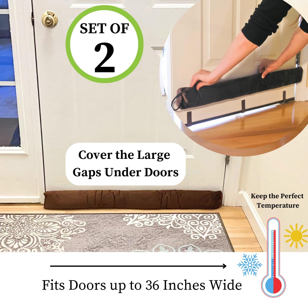 Evelots 2 in 1 Door Draft Stopper, Magnets for Steel Door-Clips for Regular Door