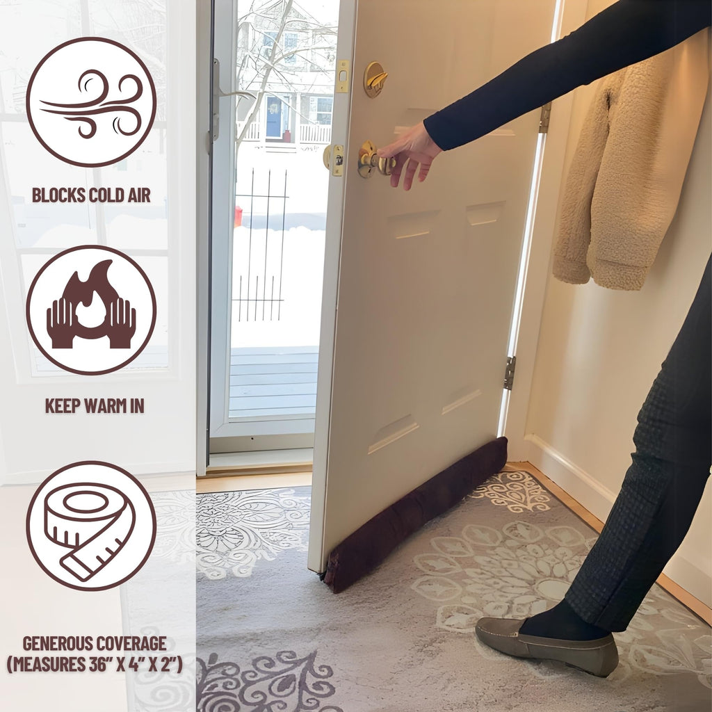 Evelots 2 in 1 Door Draft Stopper, Magnets for Steel Door-Clips for Regular Door