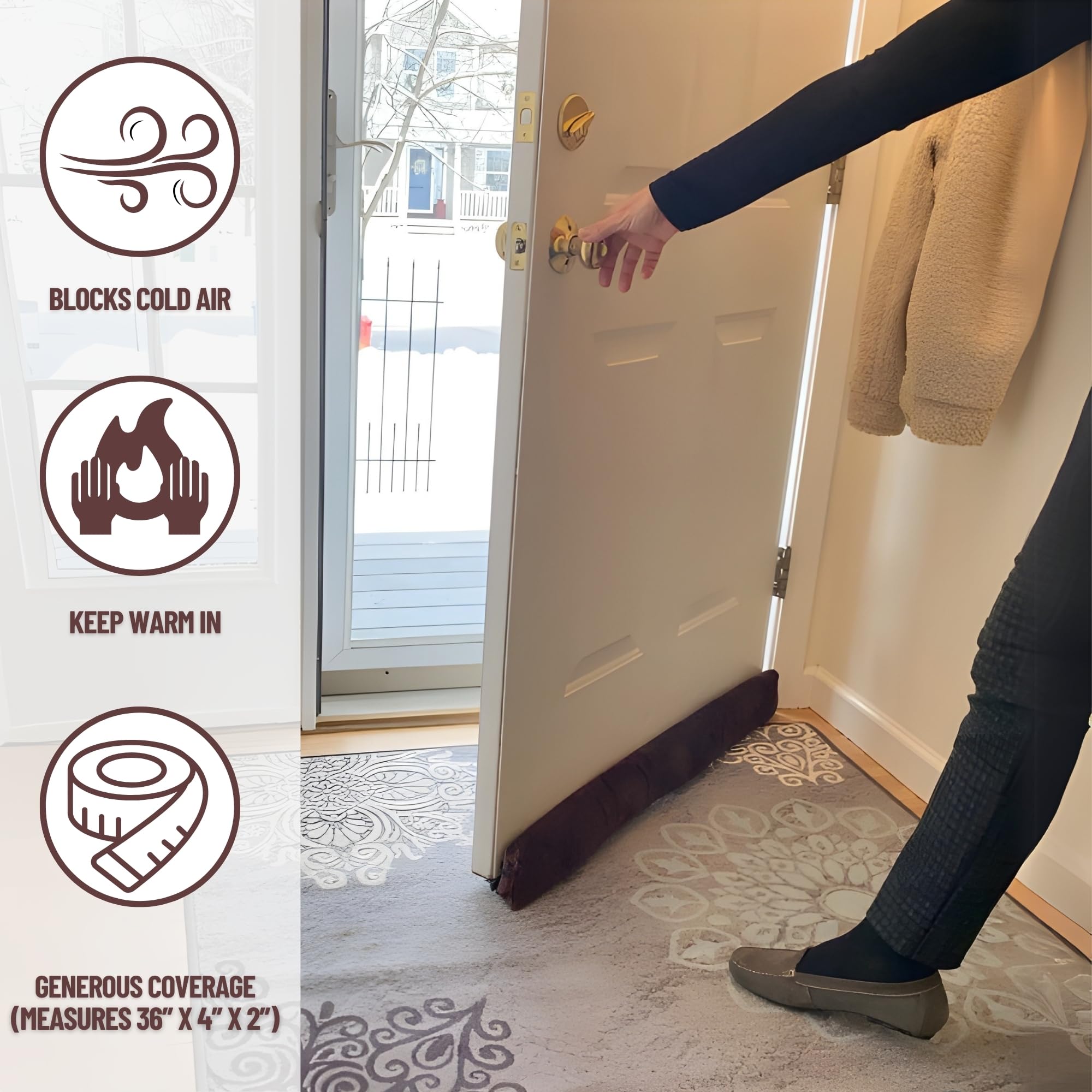 Evelots 2 in 1 Door Draft Stopper, Magnets for Steel Door-Clips for Regular Door