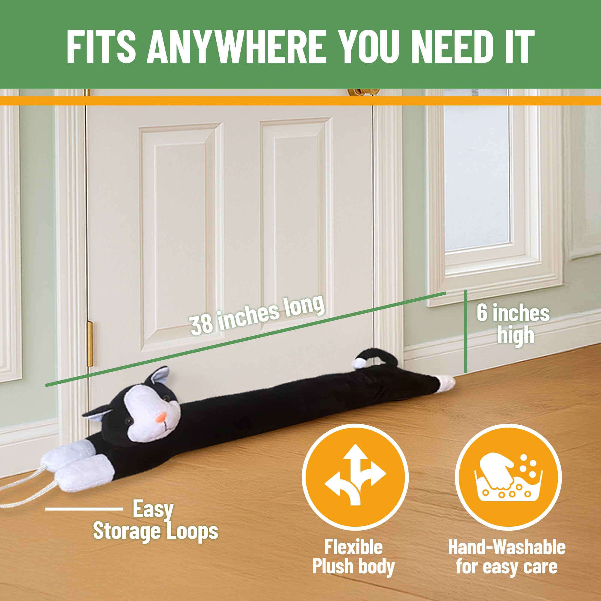 Evelots CAT/Dog Door Window Draft Stopper-38 -No Noise/Cold Air-Keep Heat in