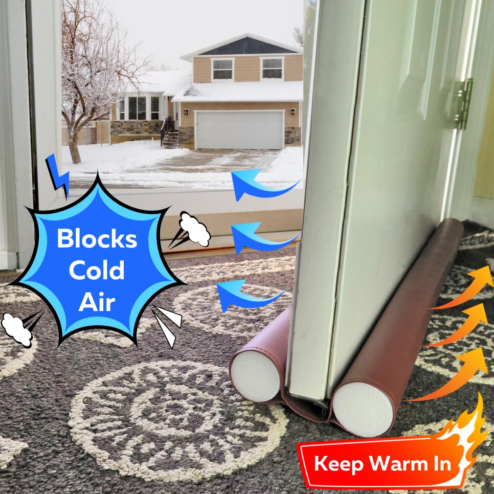 Evelots Draft Stopper - Cold Air Draft Blocker - Dust/Noise Stopper - Double Sided -No Repositioning- Cooler Home - up to 36 Inch - Save Energy