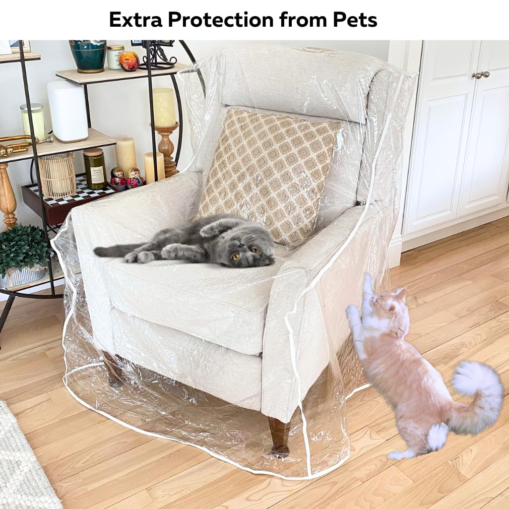 Evelots Dining Room Chair Protector-Clear-No Dust/Spill/Pet Hair/Pet Claws