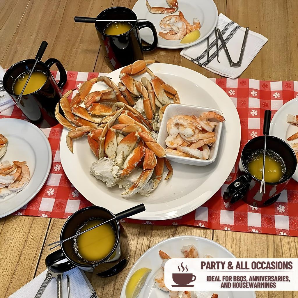 Evelots Mini Fondue Pot Set/Personal Fondue Mugs-Chocolate/Cheese/14-Piece Fondue Maker Gift Set/2 Ceramic Mugs/Forks/Candles