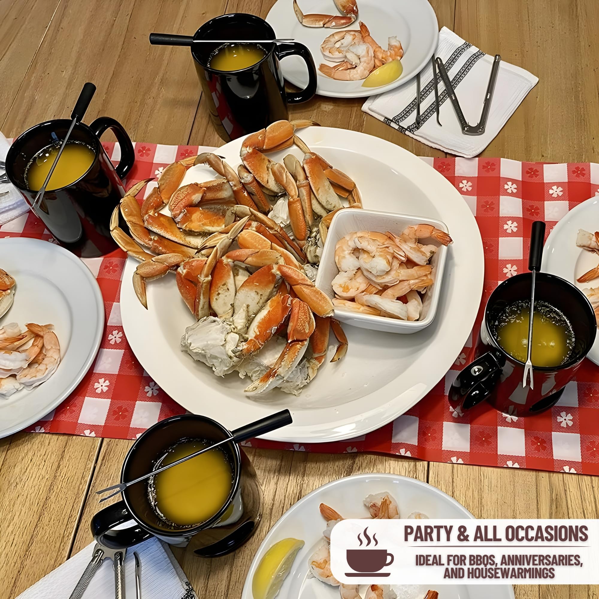 Evelots Mini Fondue Pot Set/Personal Fondue Mugs-Chocolate/Cheese/14-Piece Fondue Maker Gift Set/2 Ceramic Mugs/Forks/Candles