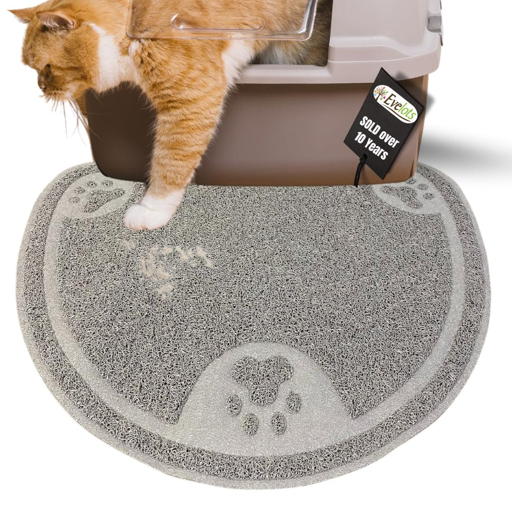Evelots Cat Litter Trap/Feeding Mat-Catch Litter/Food-NO Mess-Non Skid-Spongy