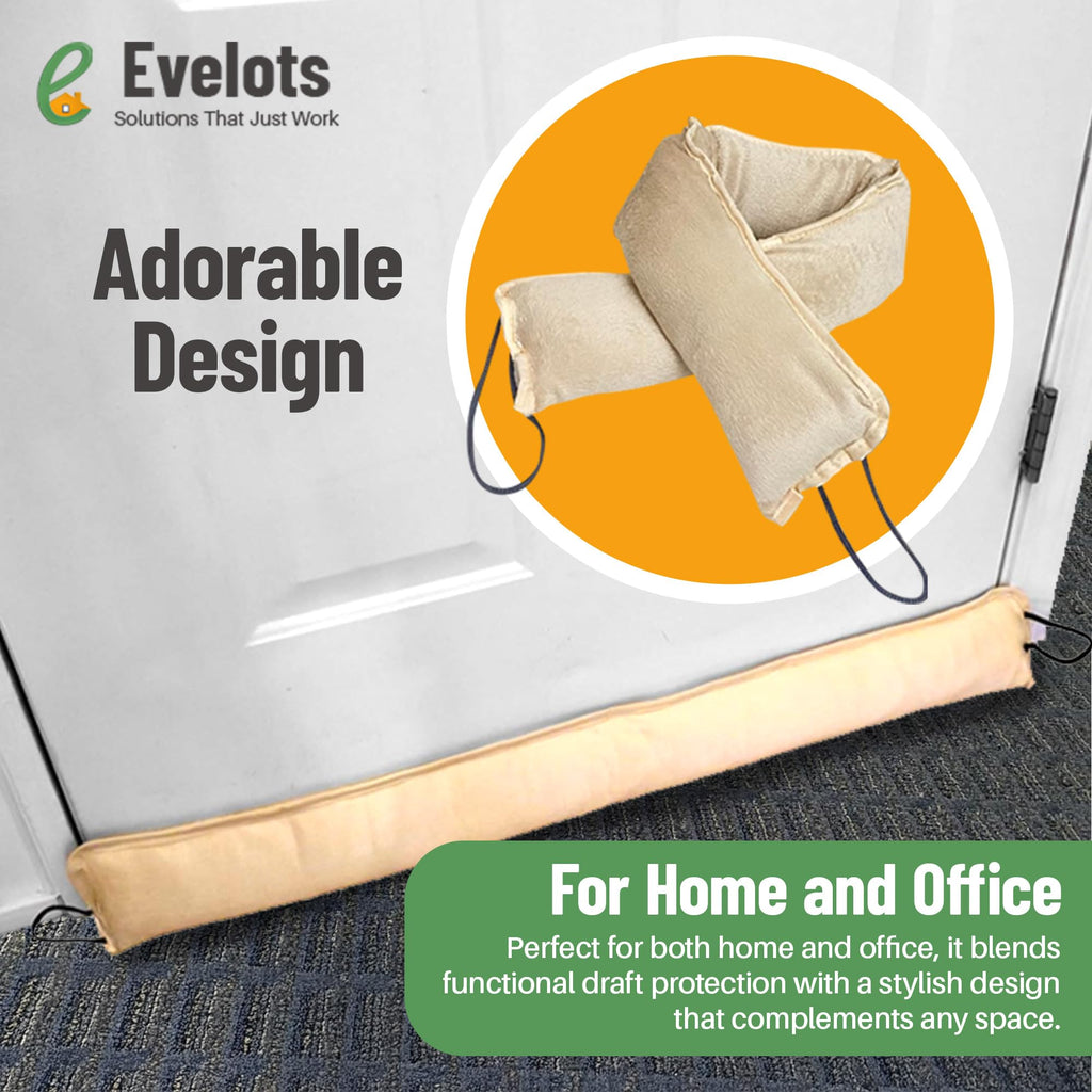 Evelots Door/Window Draft Stopper-Hanging Cord-36 Inch-Block Cold Air/Noise