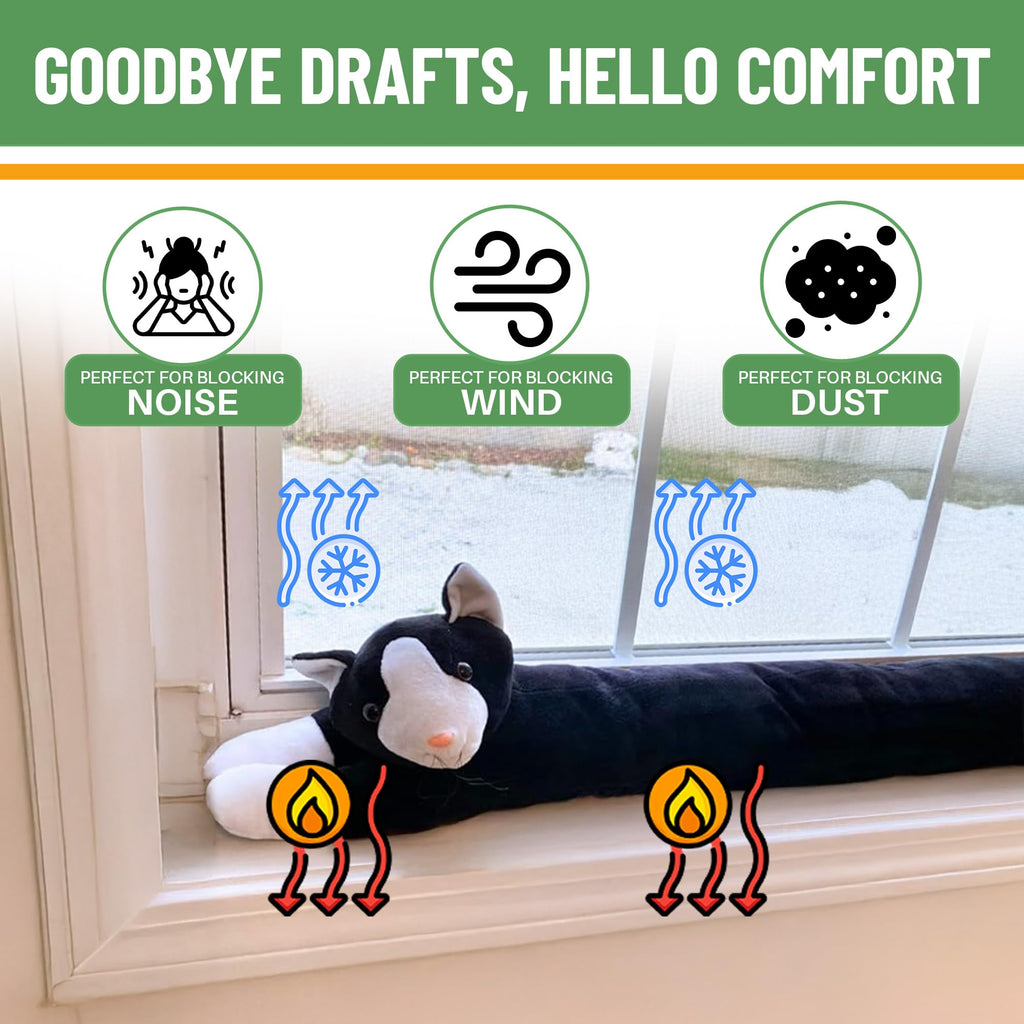 Evelots CAT/Dog Door Window Draft Stopper-38 -No Noise/Cold Air-Keep Heat in