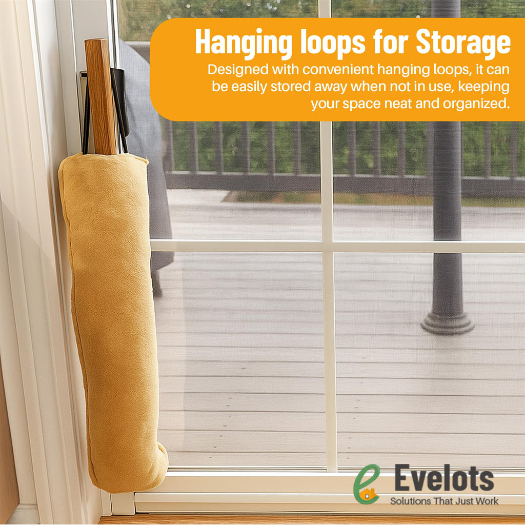 Evelots Door/Window Draft Stopper-Hanging Cord-36 Inch-Block Cold Air/Noise