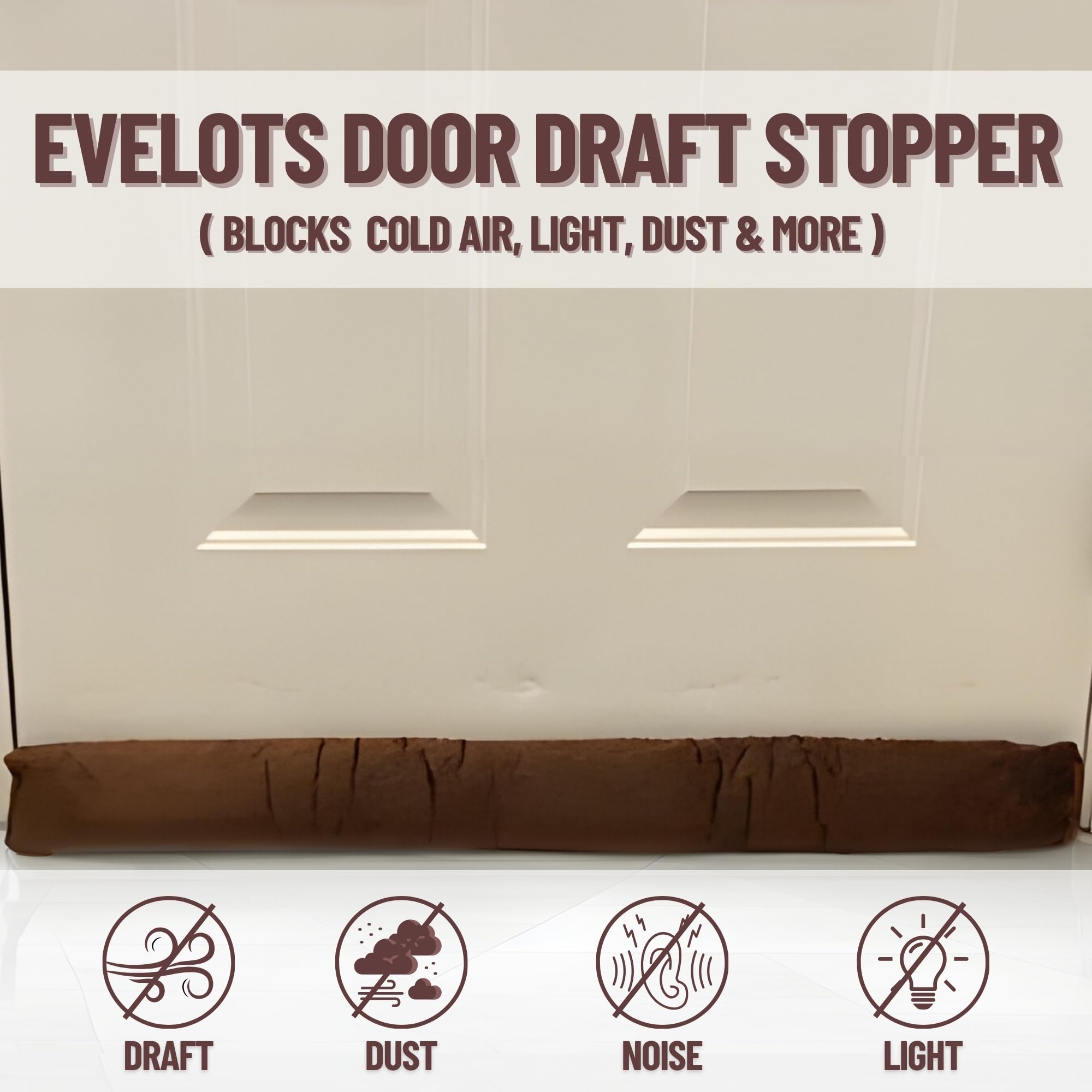 Evelots 2 in 1 Door Draft Stopper, Magnets for Steel Door-Clips for Regular Door