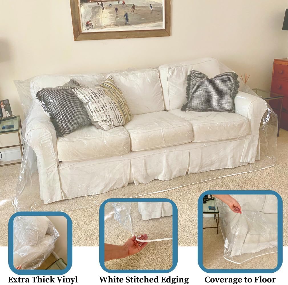 Evelots Dining Room Chair Protector-Clear-No Dust/Spill/Pet Hair/Pet Claws