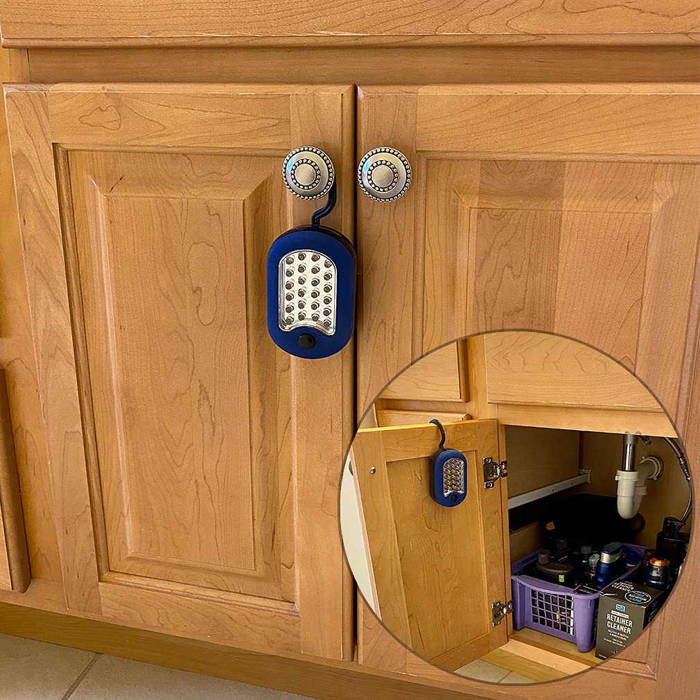 Evelots Flashlight-Compact-Magnetic-Swivel Hook-Super Bright-27 LED Lights-Set/3