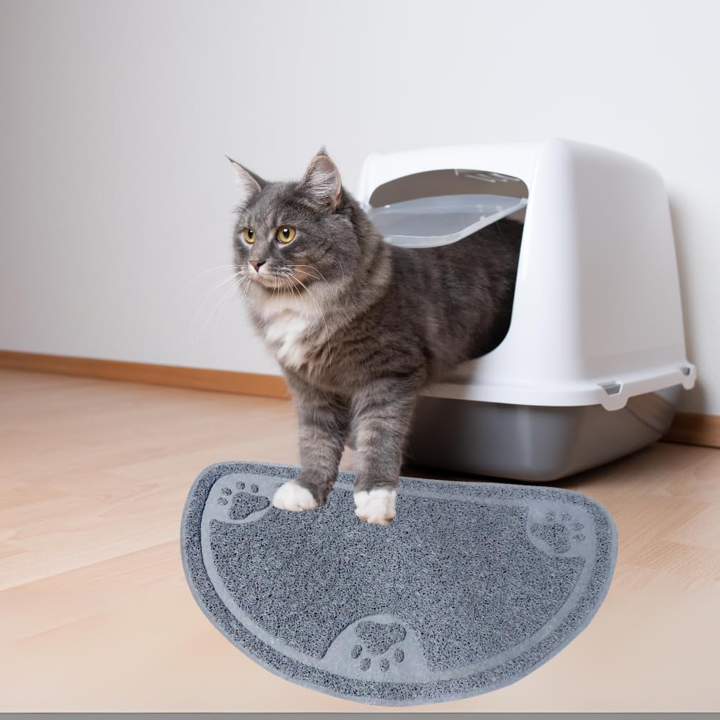 Evelots Cat Litter Trap/Feeding Mat-Catch Litter/Food-NO Mess-Non Skid-Spongy