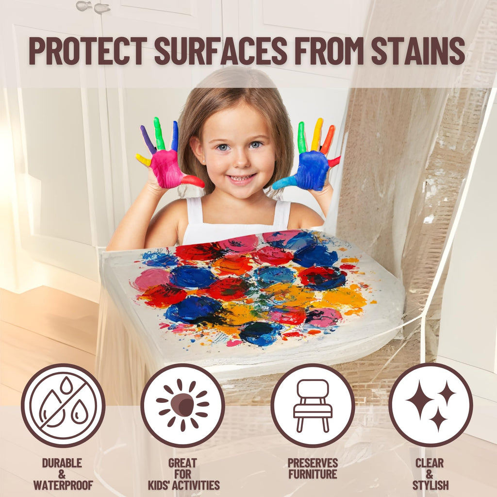 Evelots Dining Room Chair Protector-Clear-No Dust/Spill/Pet Hair/Pet Claws