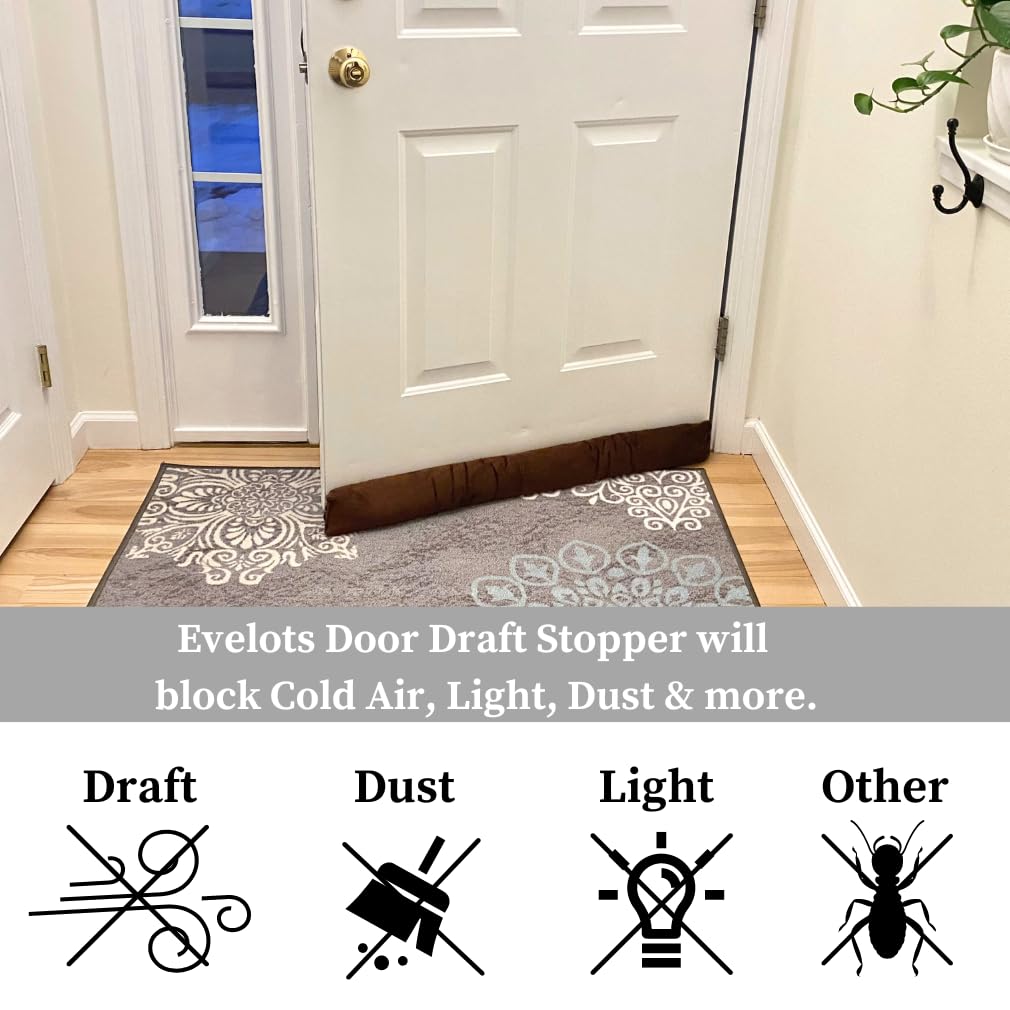 Evelots 2 in 1 Door Draft Stopper, Magnets for Steel Door-Clips for Regular Door