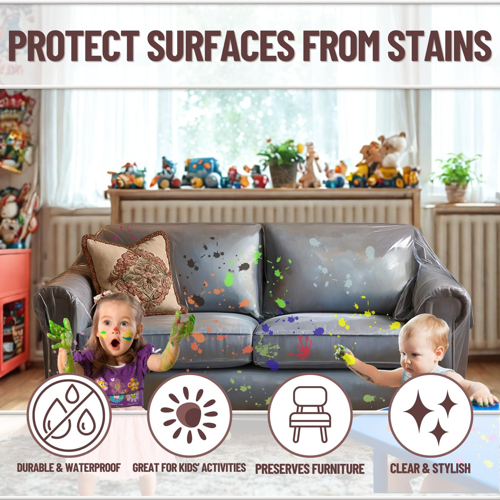 Evelots Dining Room Chair Protector-Clear-No Dust/Spill/Pet Hair/Pet Claws