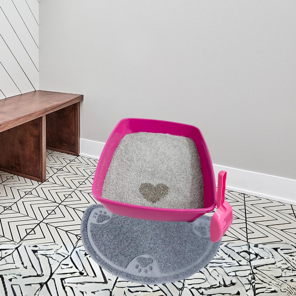 Evelots Cat Litter Trap/Feeding Mat-Catch Litter/Food-NO Mess-Non Skid-Spongy