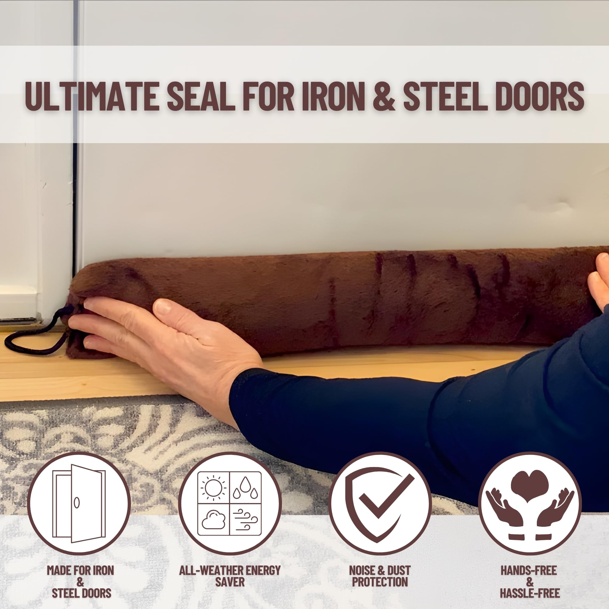 Evelots 2 in 1 Door Draft Stopper, Magnets for Steel Door-Clips for Regular Door